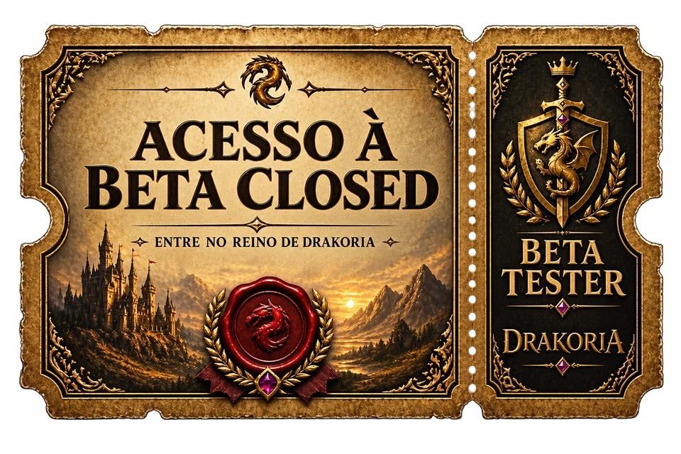 Ticket de acesso à Beta Closed de Drakoria